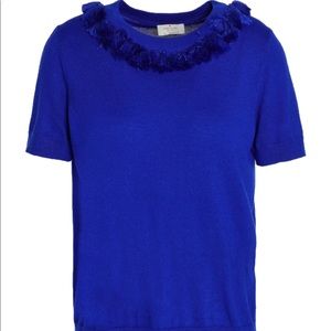 Kate Spade Fringe Crew Neck Sweater Cashmere/Silk